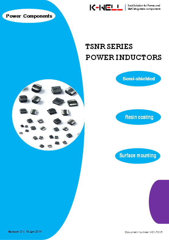 Power Inductors [Resin Coating TSNR series] Catalog - 2019